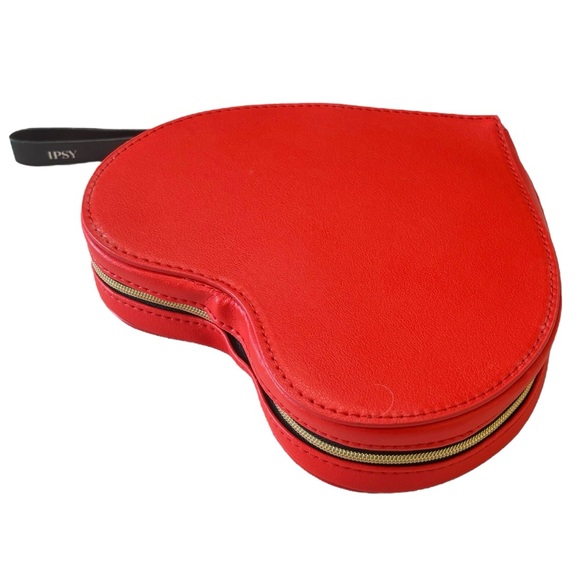 IPSY Heart Shaped Cosmetic Bag Clutch in Red - Picture 3 of 8